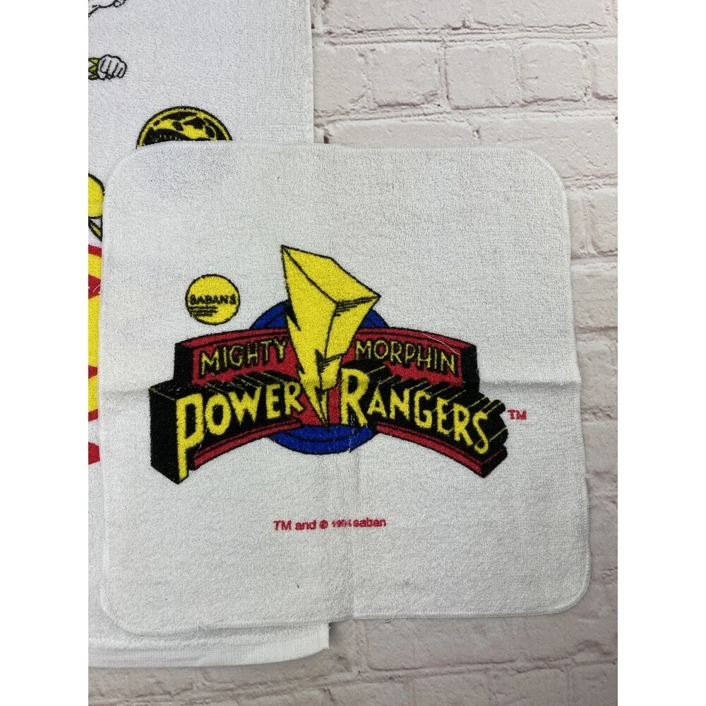 Vintage 1994 Mighty Morphin Power Rangers Retro Graphic Beach Towel Wall Art SET